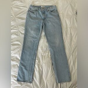 AGOLDE Lyle High Rise Straight Leg Jeans Light Wash Organic Cotton Size 28